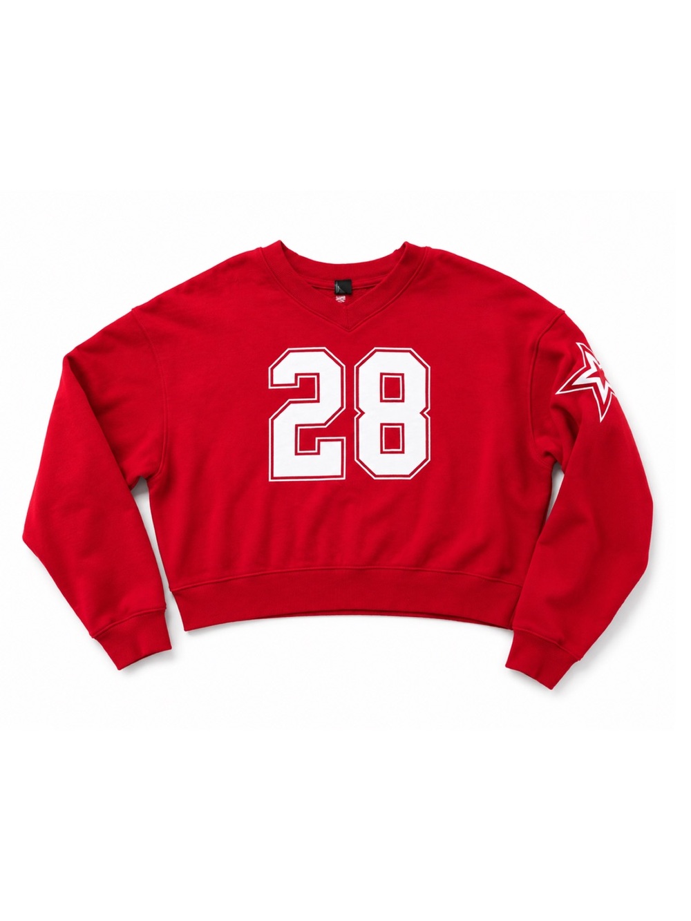 Wild Fable Red Cropped Varsity Sweatshirt Women’s Large Oversized Pullover